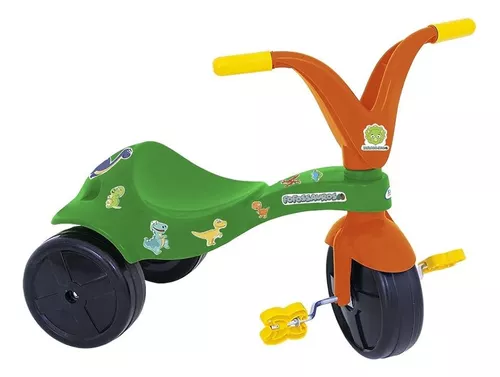 Triciclo Motoca Infantil Fofossauros Verde Laranja Xalingo